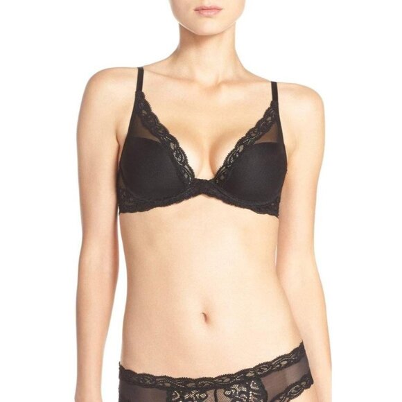 Natori Other - 🆕NATORI Feathers Underwire T-Shirt Plunge Bra 34DD Black #730023